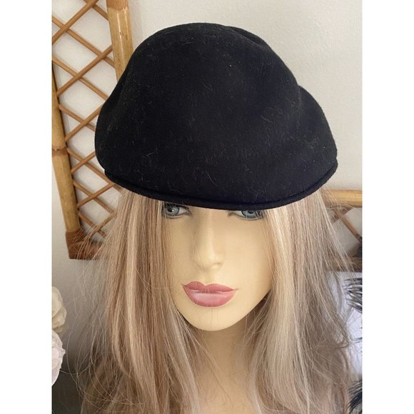 Country Gentleman Black‎ 100% Wool Newsboy Cap Hat Fitted Medium Size Vintage - Picture 16 of 16